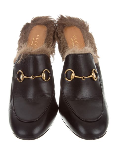 fur gucci shoes|Gucci mules street style.